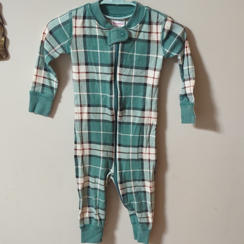 Hanna Andersson Green Plaid Kids Footie